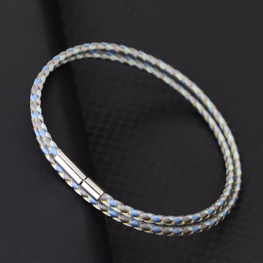 Bracelet Double Couche Rouge pour Femme, Corde Fine de 2mm, Boucle Ronde, Cadeau Parfait pour Elle, Accessoires de Plage Décontractés