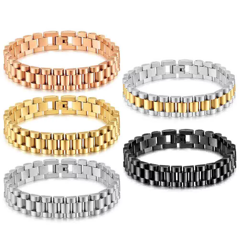 Vente en gros du nouveau bracelet en acier inoxydable électroplaqué multicolore de 12 mm