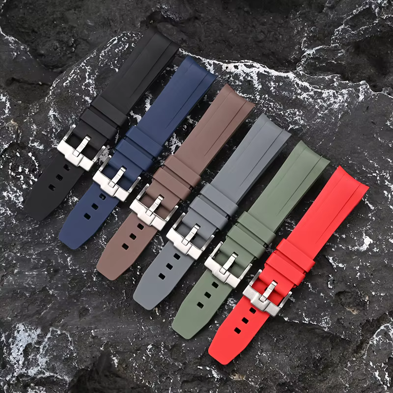 Bracelet en caoutchouc fluoré pour Tudor Black Bay série spécial 20mm extrémité incurvée FKM