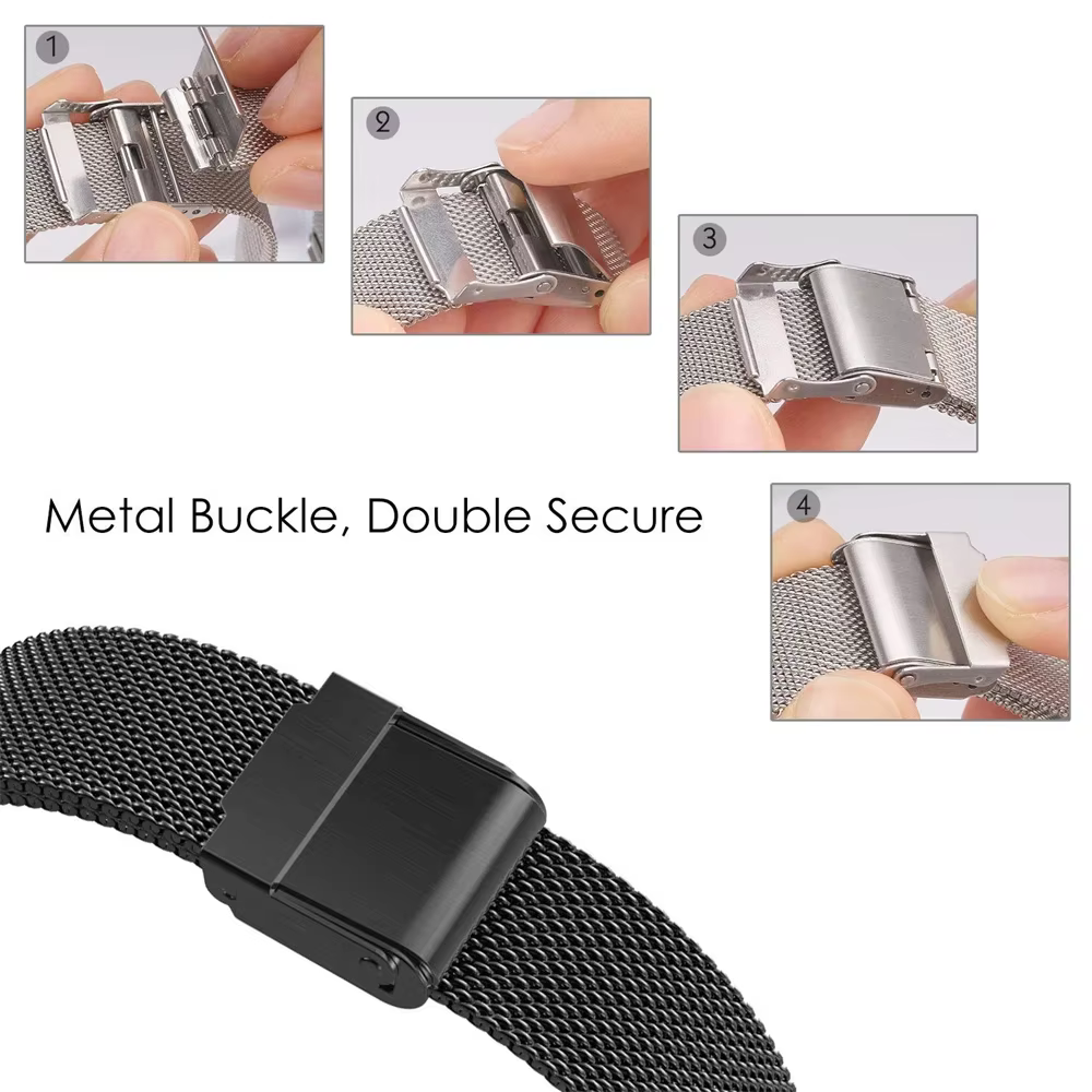 Bracelet en boucle milanaise pour Garmin Forerunner 70 170/Venu 2 3 4 Sq 20mm 22mm