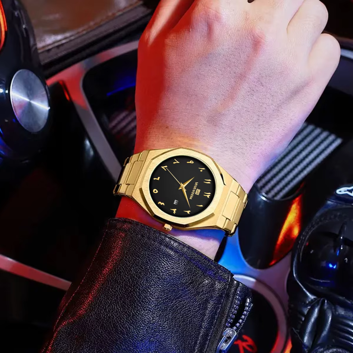 VA VA VOOM Top marque originale à la mode en acier inoxydable 42mm mouvement à Quartz