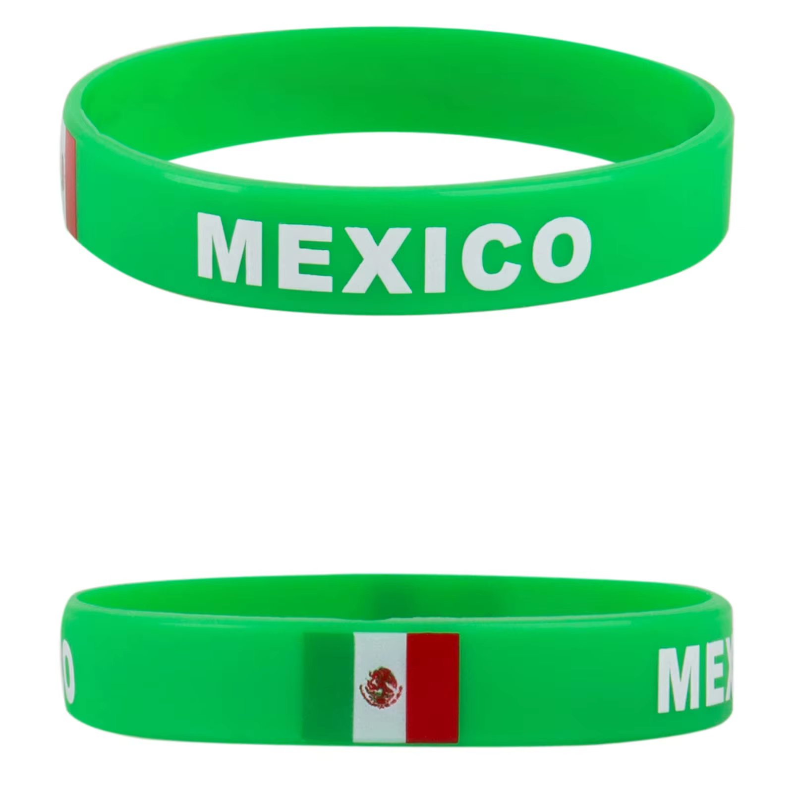2 pièces drapeau du mexique Bracelet en Silicone bracelets de Sport Bracelet de poignet mexicain Bracelet hommes femmes élastique pour accessoires de mode