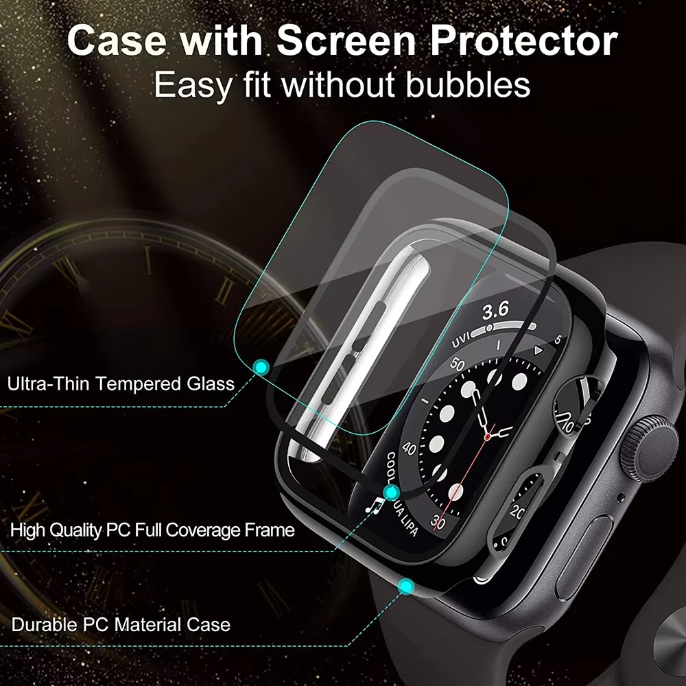 Coque en verre plaqué pour Apple Watch Series 9