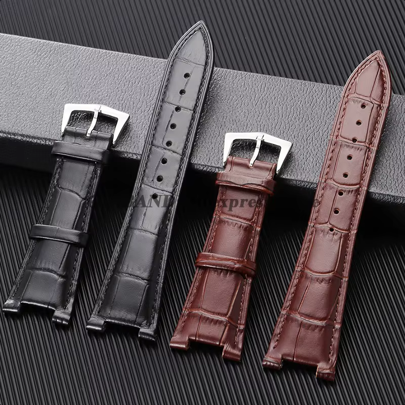 Bracelet de montre en cuir véritable pour hommes et femmes