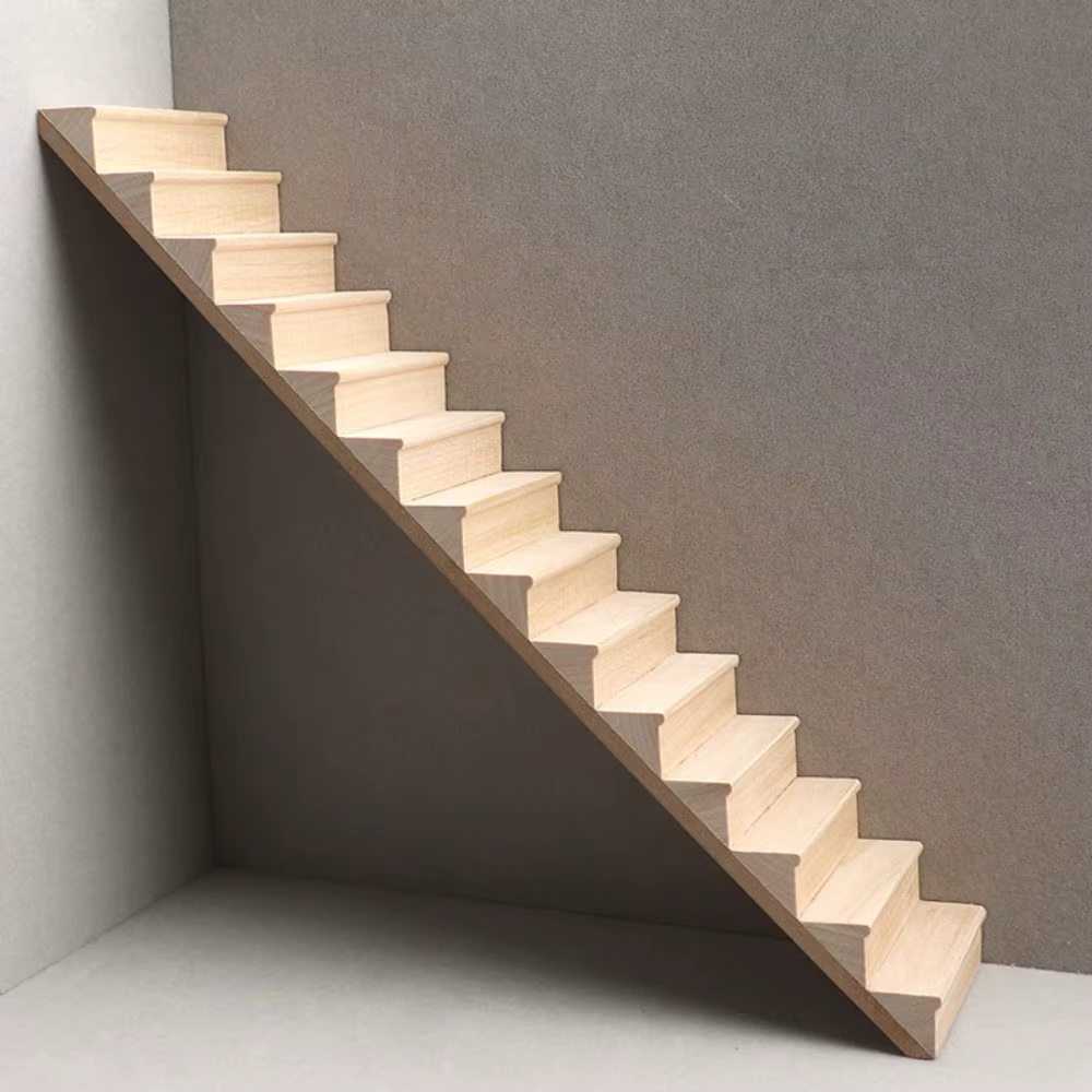 Faire semblant jouer 1:12 meubles de maison de poupée Miniature bricolage Mini escalier modèle accoudoir escaliers en bois avec main courante
