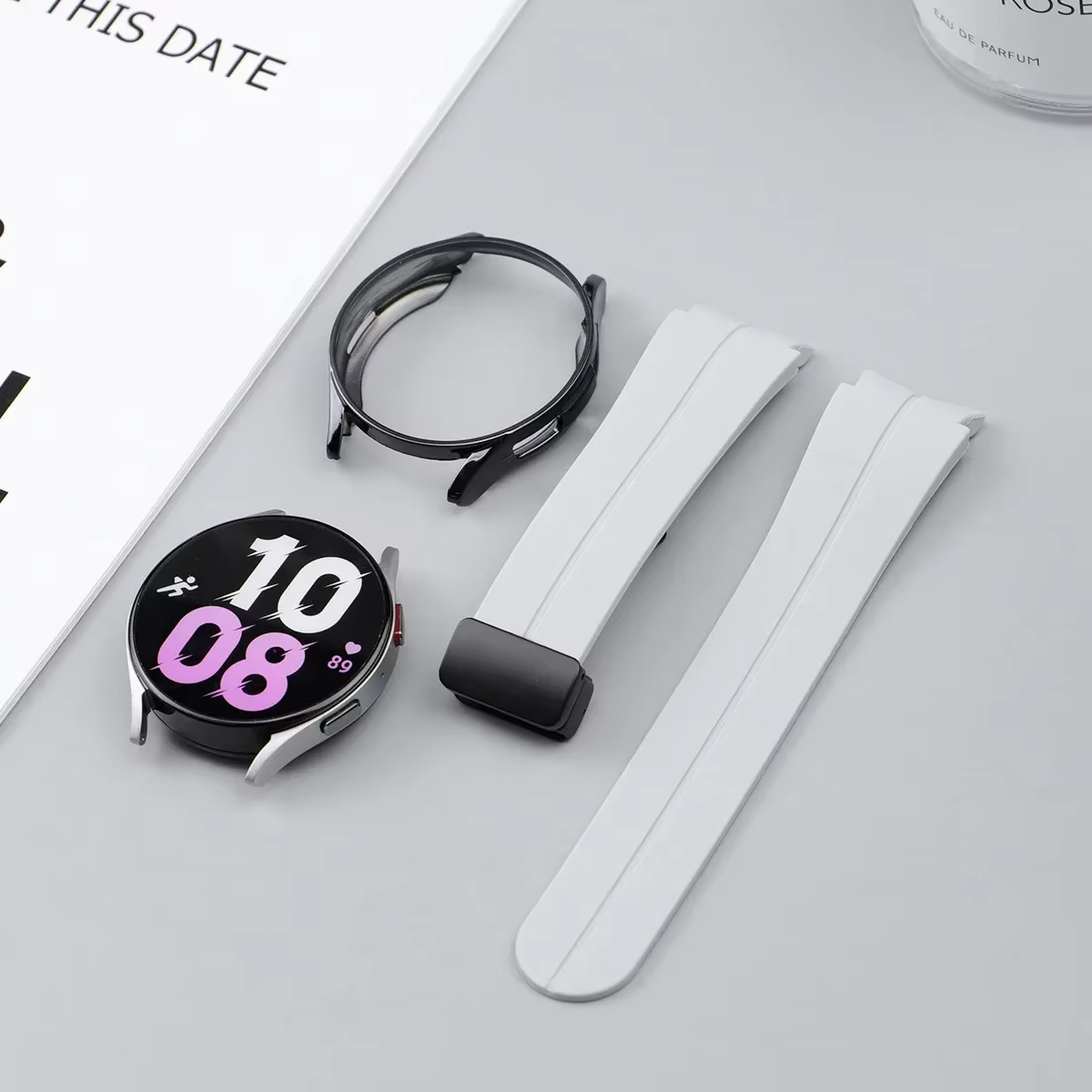 Bracelet en Silicone d'origine + étui pour Samsung Watch 4/5/6/7 40 44mm montre 5Pro 45mm
