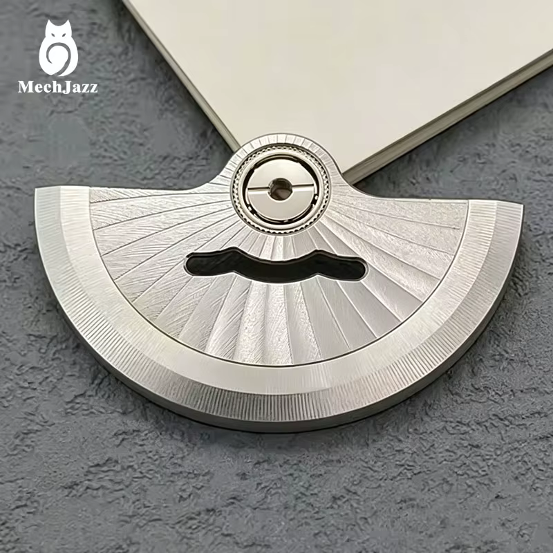 Rotor de montre à motif éventail guilloché
