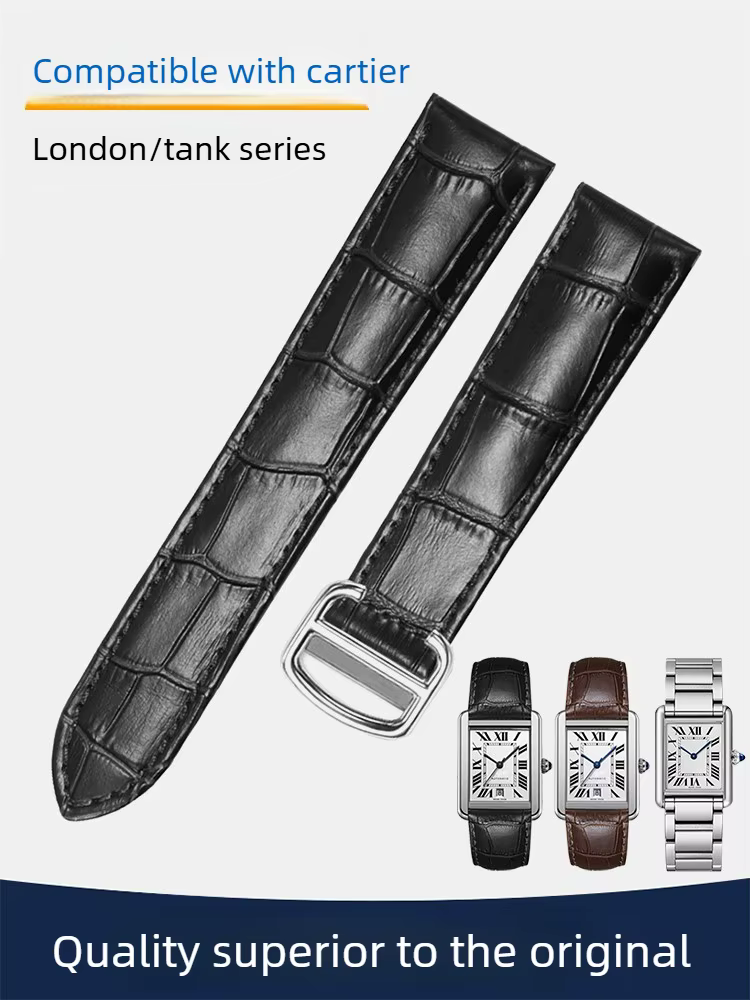 Convient pour bracelet de montre en cuir Cartier clé Catier doit réservoir