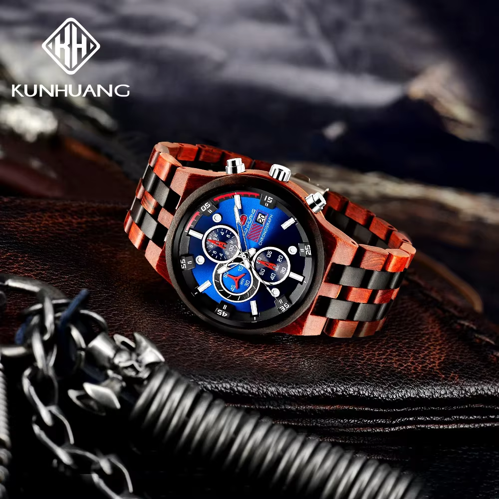 Montre en bois KUNHUANG pour homme