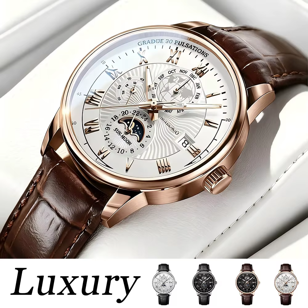 Montre à quartz de luxe pour homme