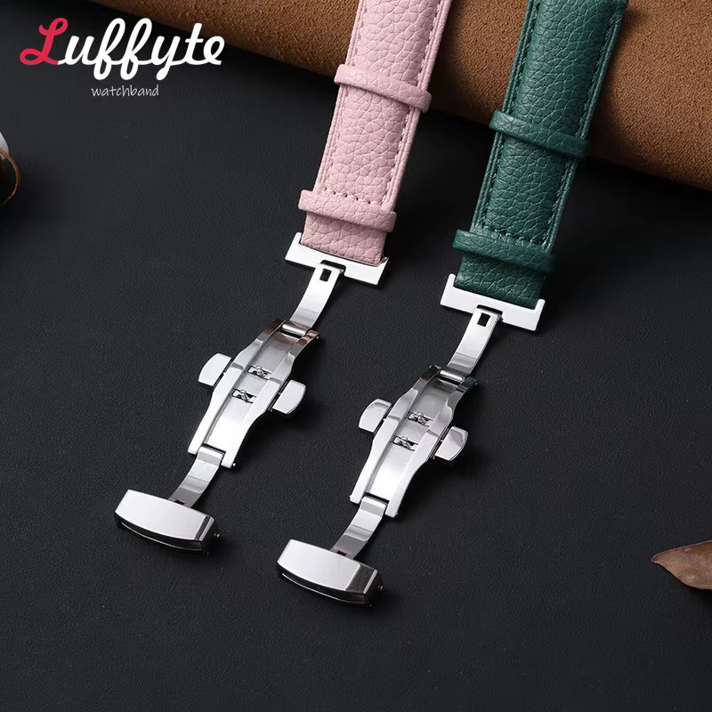 Bracelet de montre en cuir motif litchi