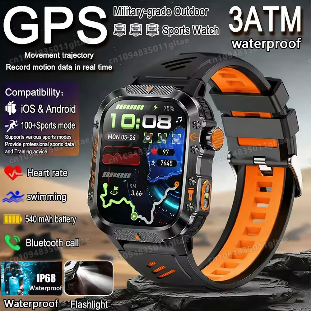Nouvelle Montre Connectée Militaire 2026 pour Hommes avec GPS