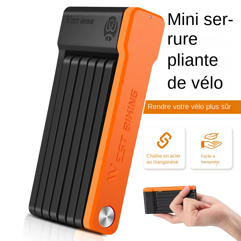 WEST BIKING Serrure de Sécurité Pliable pour Vélo
