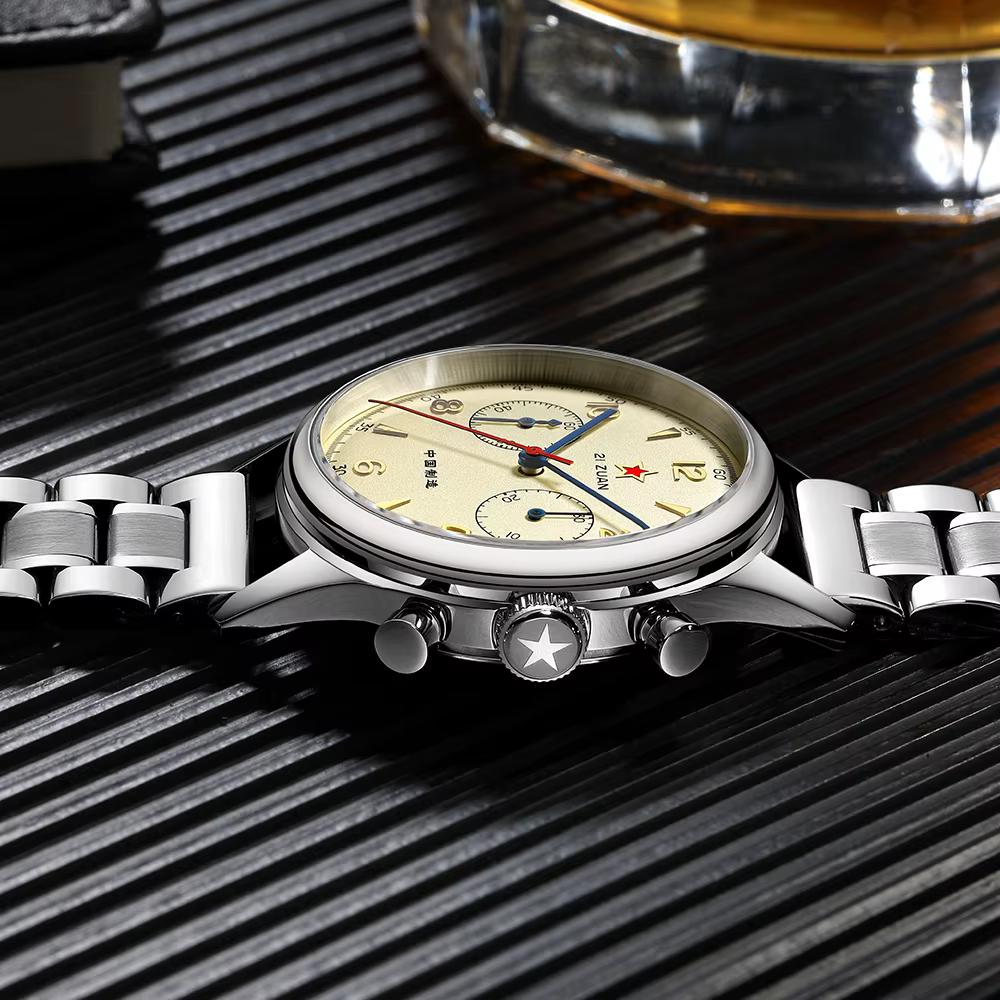 Montre mécanique à remontage manuel en acier inoxydable SEAKOSS Chronographe 40 mm 38 mm 1963 pour homme, originale Seagull ST1901, luminescente, saphir