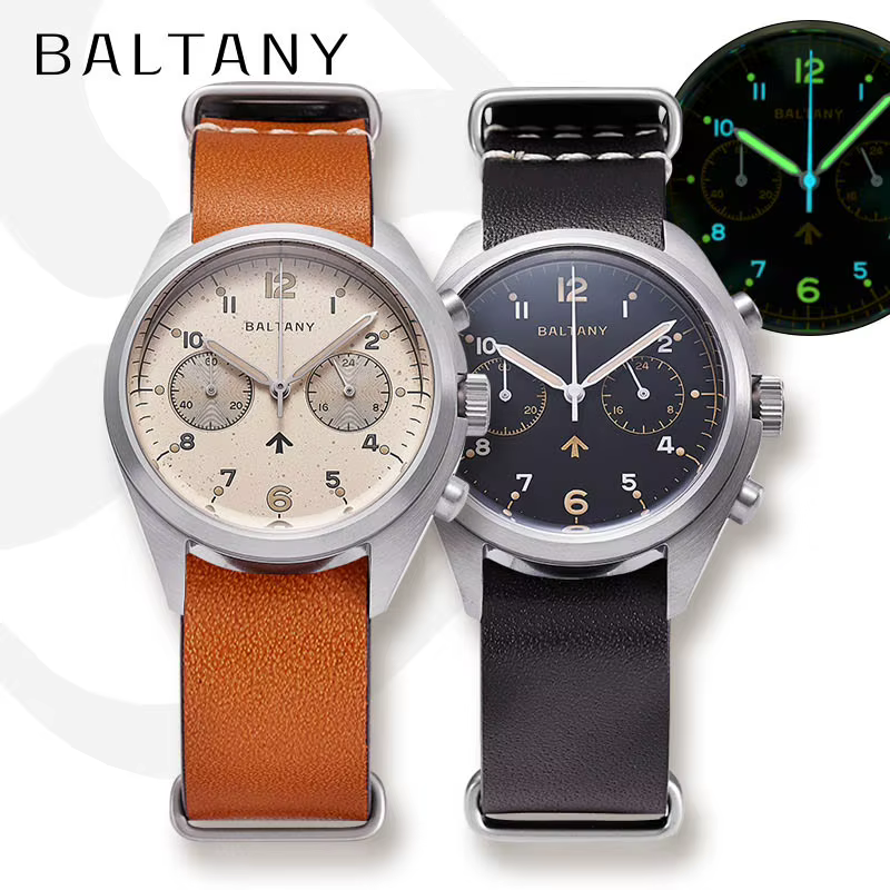 Baltany 39mm montre à Quartz homme S5044 militaire Chrono RAF 6BB hommage