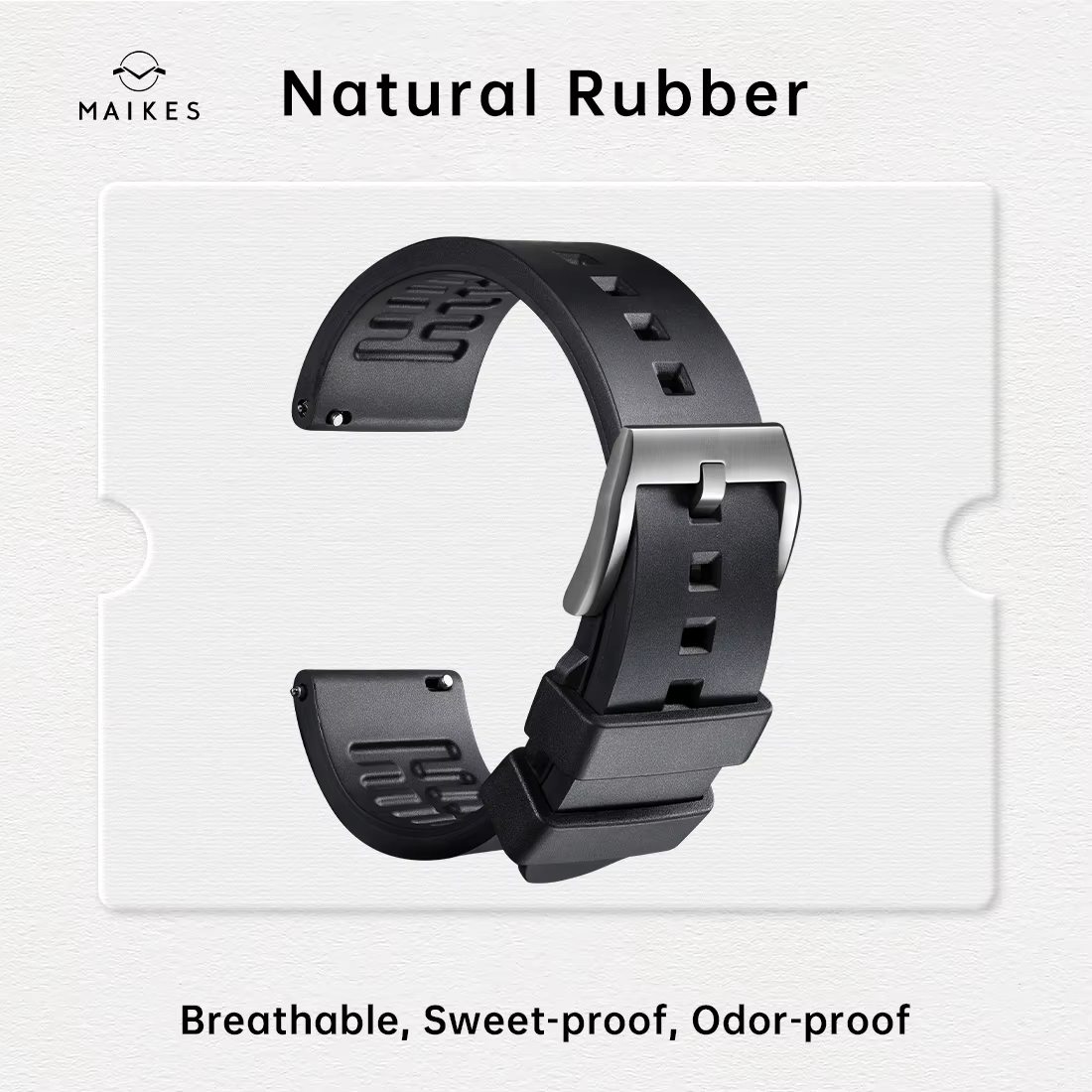Bracelet de montre de luxe en caoutchouc naturel
