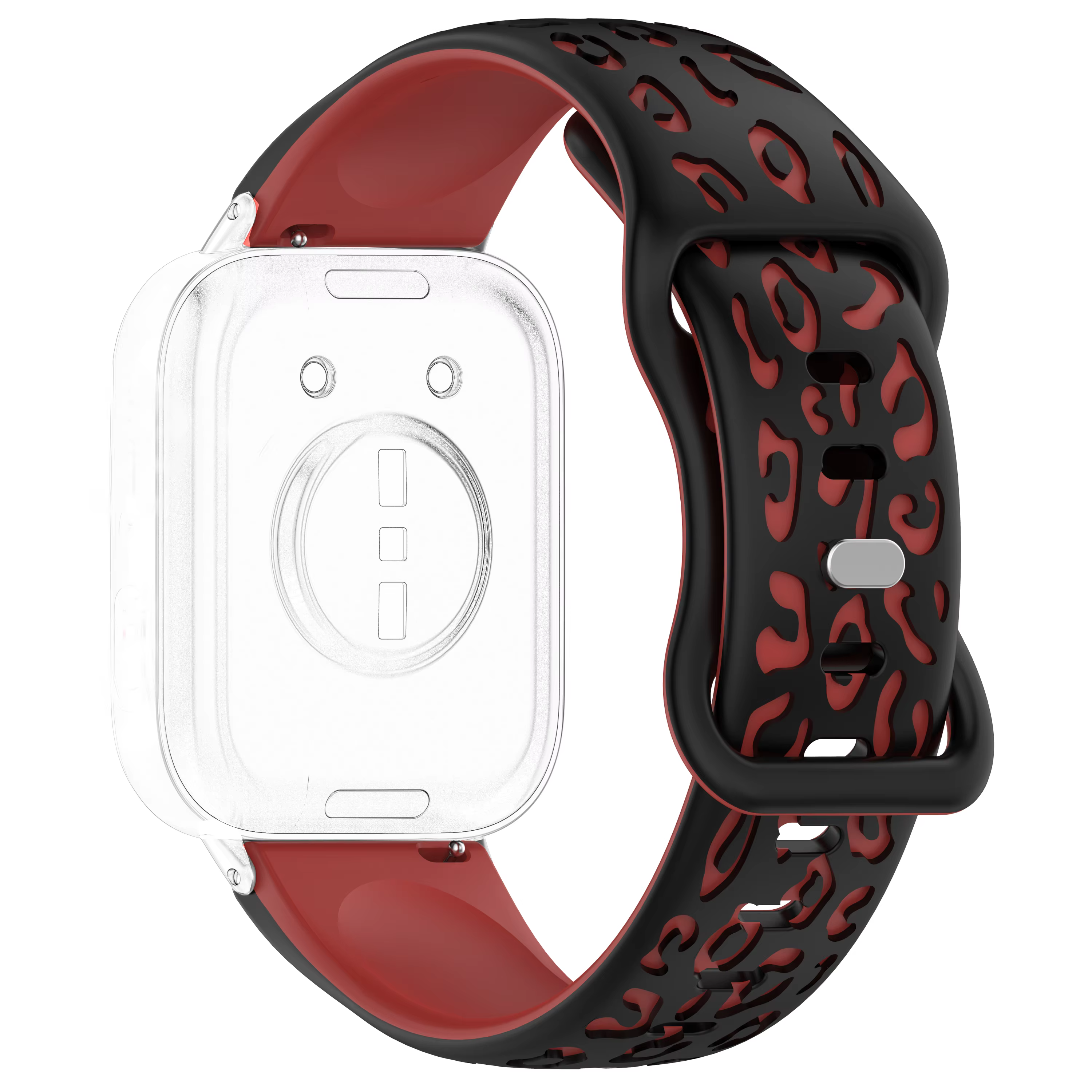 Bracelet de montre gravé léopard en silicone