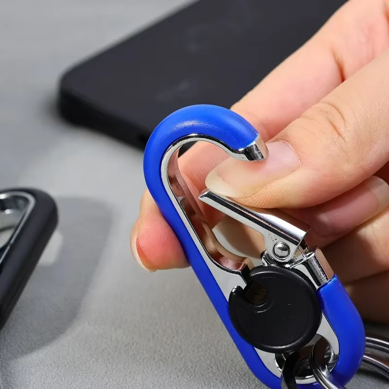 Porte-clés à double anneau pour hommes, porte-clés d'affaires, cadeau de mode, structure de clé en métal, style de voiture, accessoires de voiture automatique