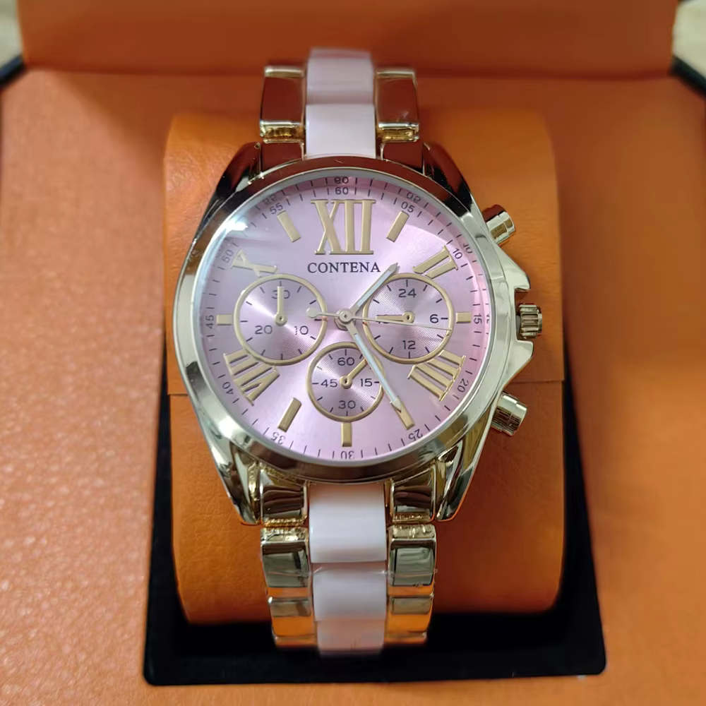 CONTENA femmes montres haut de gamme de luxe dames montre-bracelet or Rose Quartz mode montre en acier inoxydable femme horloge Reloj Mujer