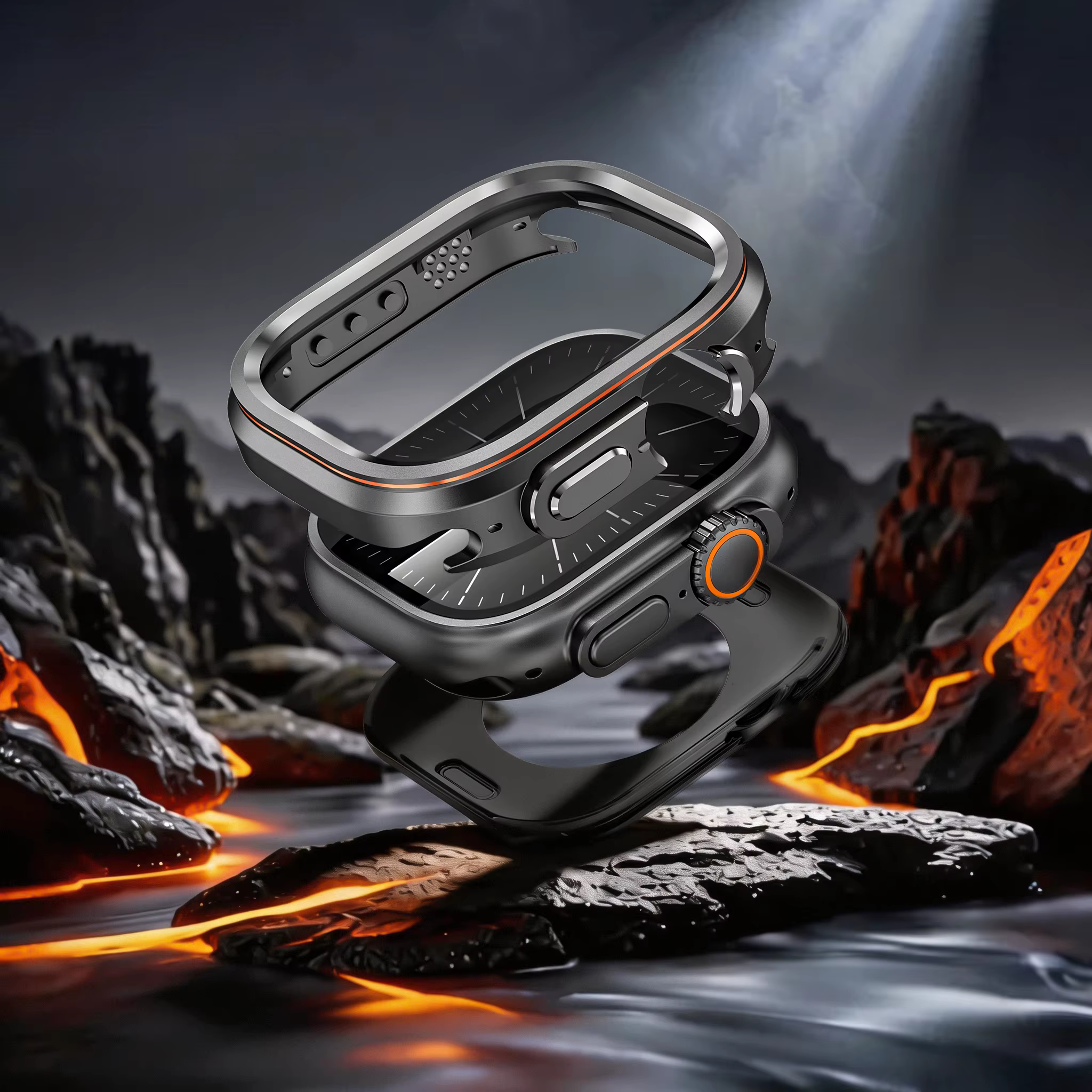 Étui de protection style Halo pour Apple Watch Ultra 3 2 1 49 mm