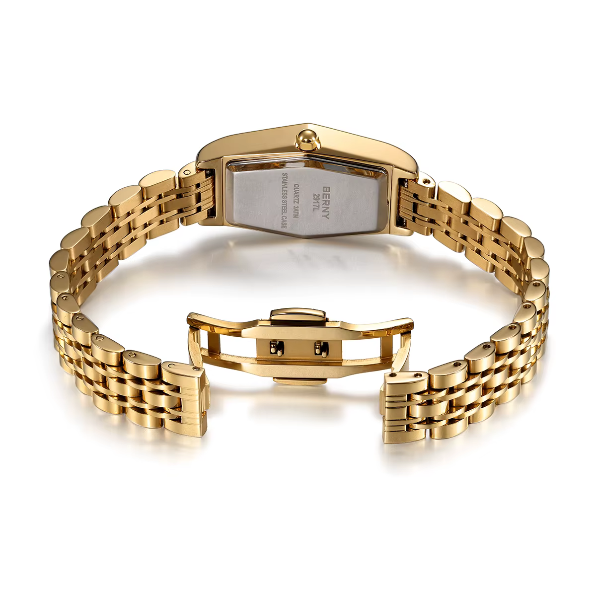 BERNY montres en or pour femmes élégant délicat hexagone dames