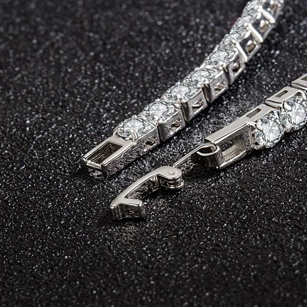 Bracelets en argent Sterling 925 pour femmes, accessoires de mode, bijoux de mariage, largeur 4mm, cadeaux de vacances