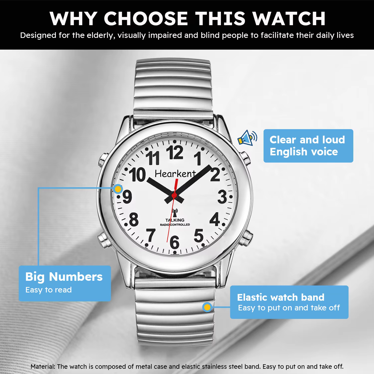 Hearkent-Montre à quartz numérique pour homme
