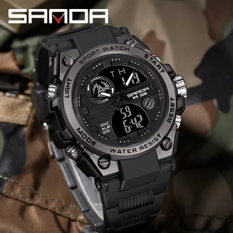 SANDA montre de Sport militaire montres pour hommes armée étanche