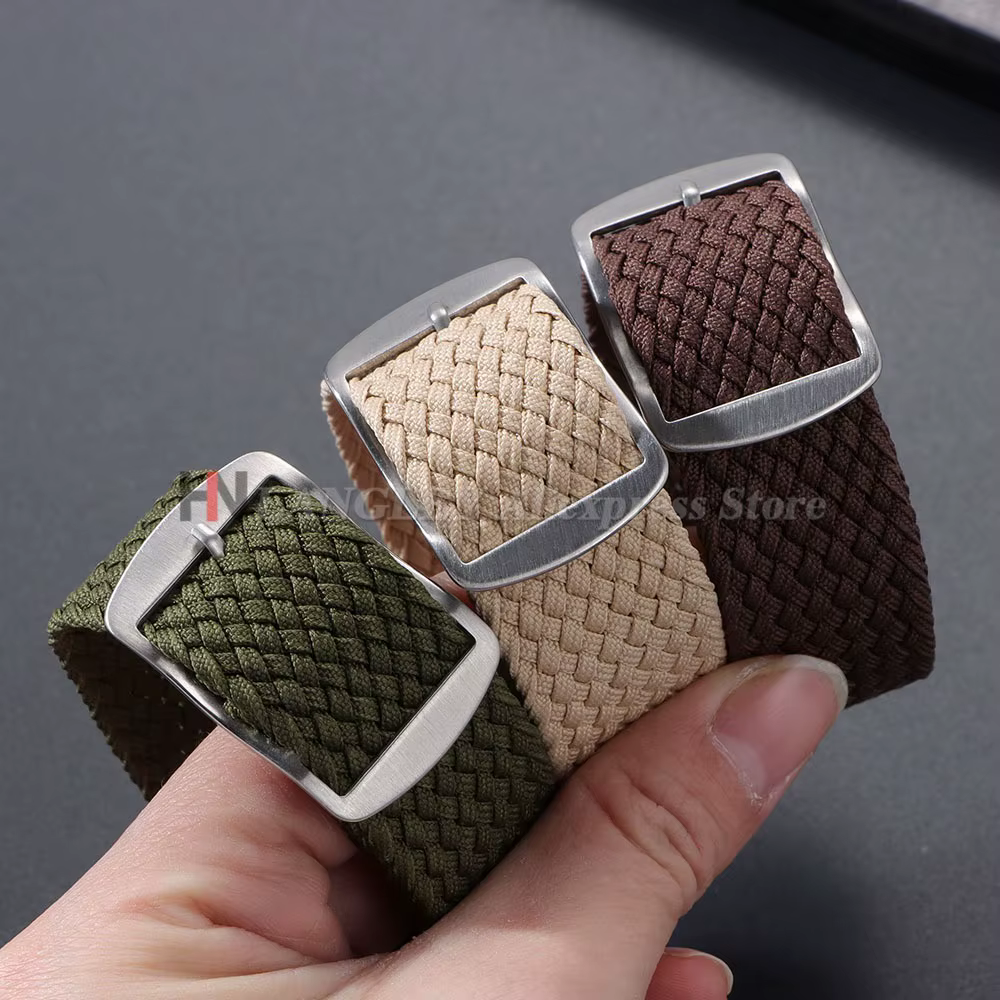 Bracelet de montre en nylon tissé pour Perlon pour Moonswatch