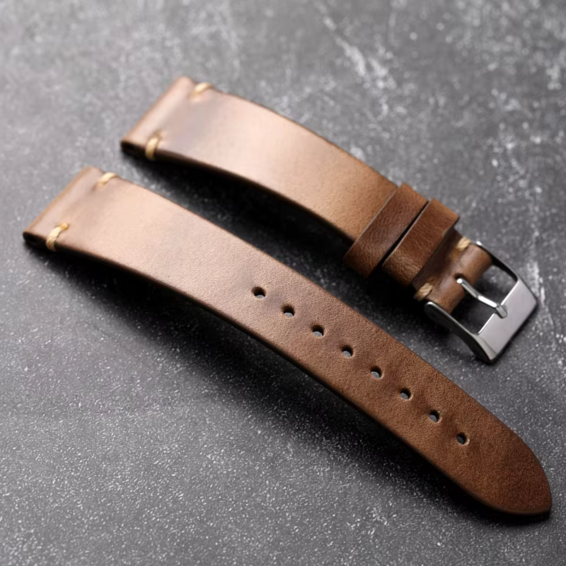 Horween-Bracelet de montre en cuir Dnomexcel fait à la main pour homme
