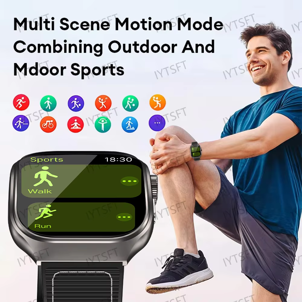 LAXASFIT 2.01 pouces écran incurvé montre intelligente pour hommes Bluetooth 5.3 HD appel plusieurs Modes de sport femme