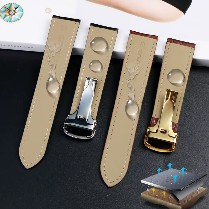 Bracelet de remplacement en cuir véritable pour Cartier Tank Solo hommes femmes chaîne de montre bleu rouge rose