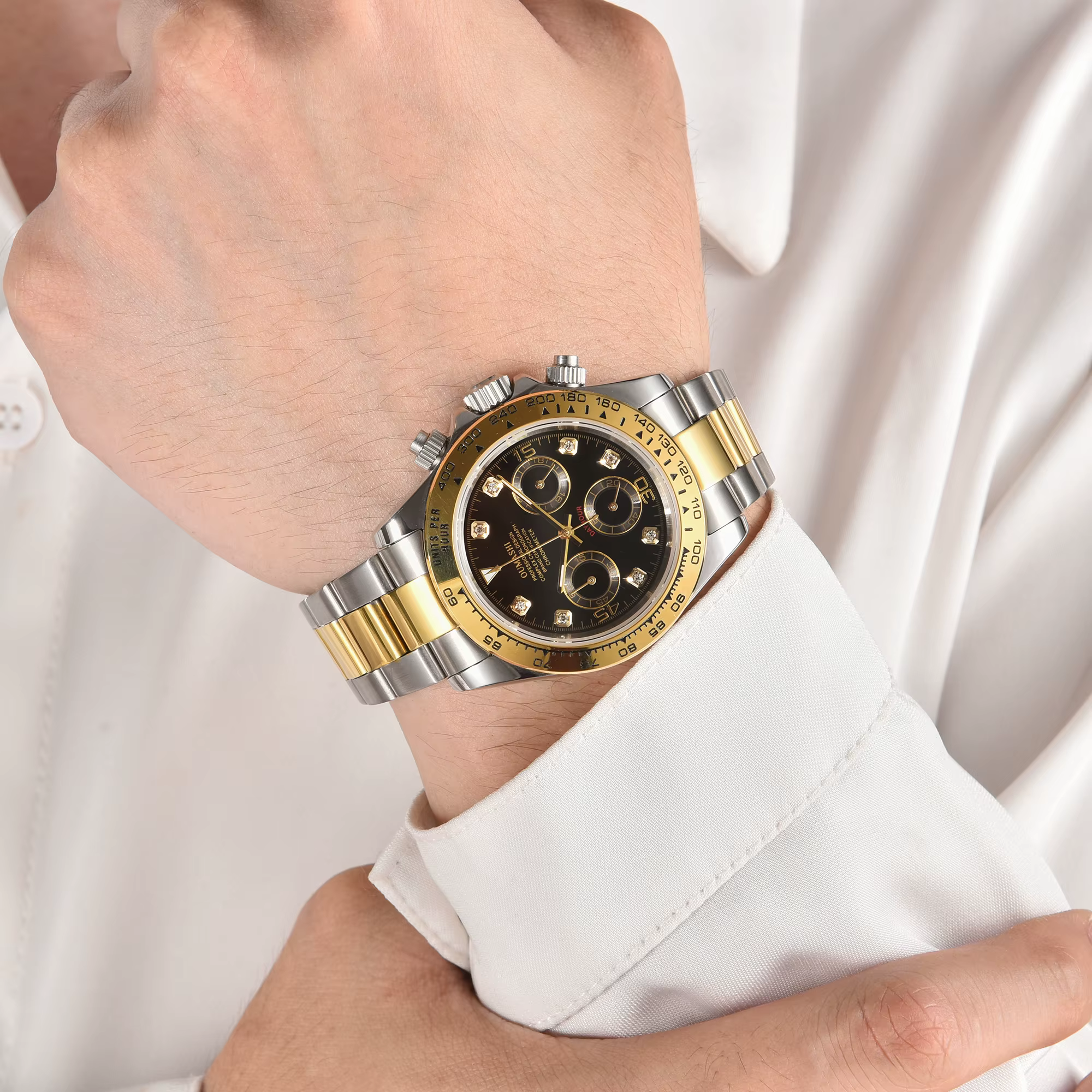 39.5MM VK63 montre de luxe affaires décontracté mode étanche verre saphir lumineux mécanique
