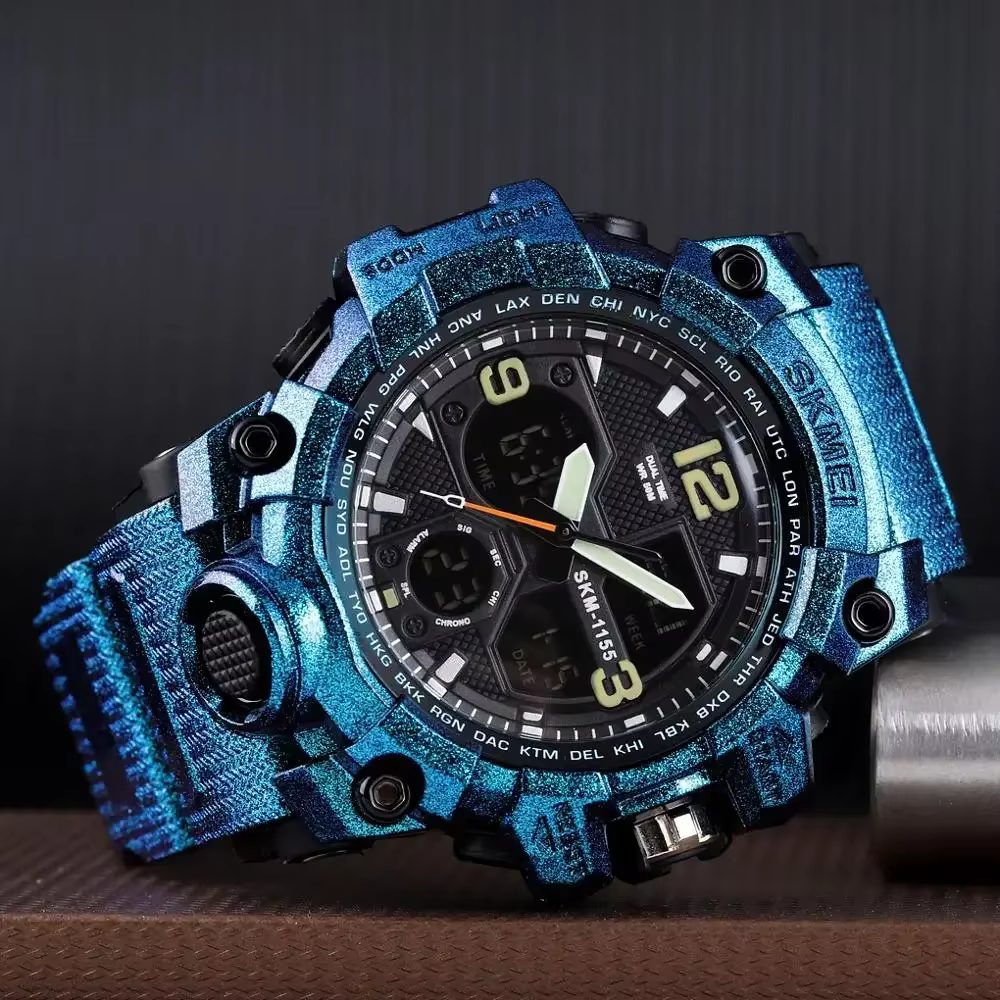 SKMEI 1155B montre de Sport 5Bar étanche double affichage montres Relogio Masculino