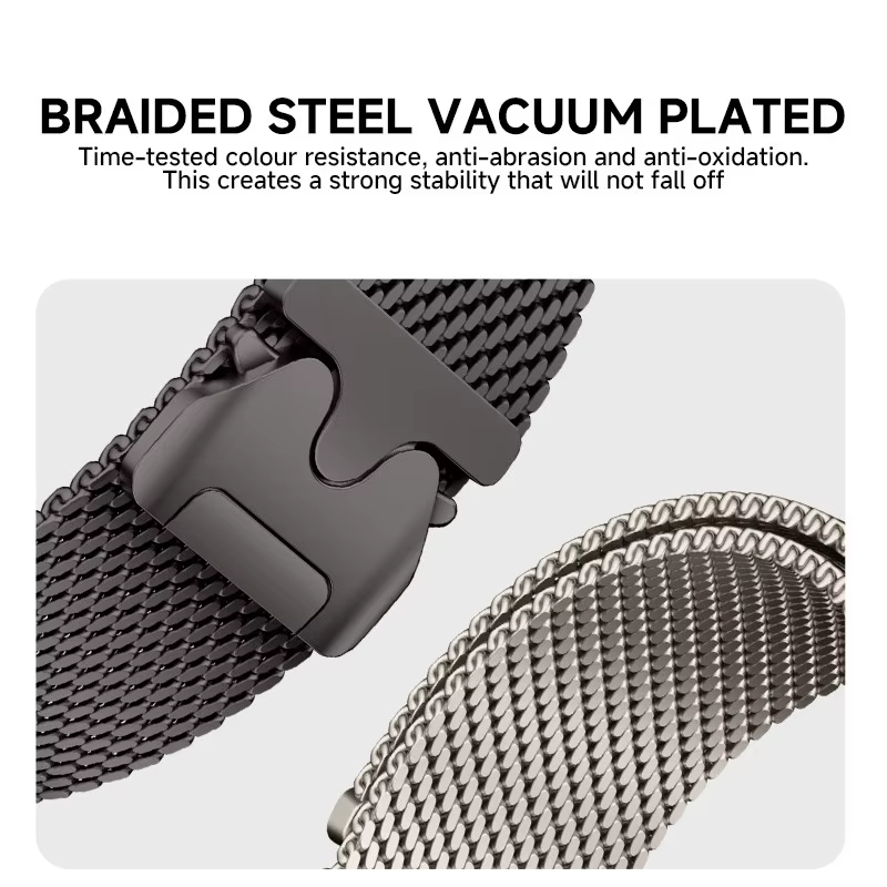 Bracelet à boucle milanaise pour Apple Watch 11 10 42mm 46mm