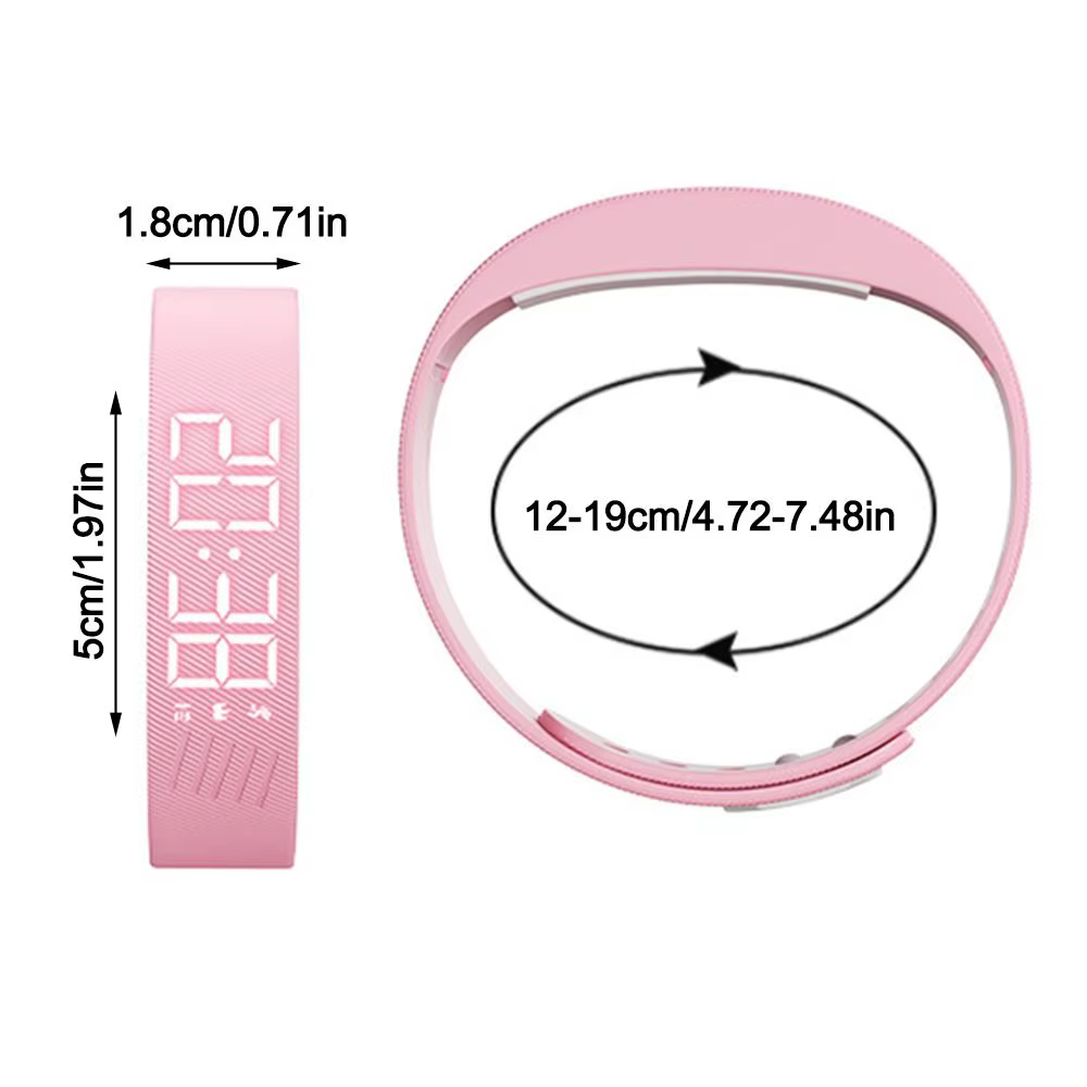 Réveil numérique LED, Bracelet d'alarme réglable