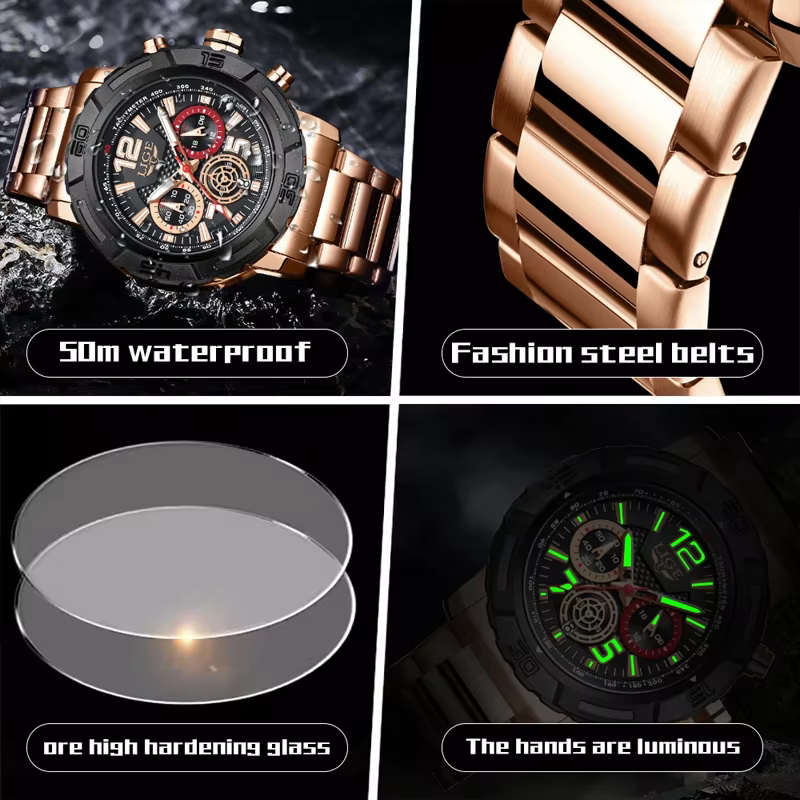 LIGE – montre militaire pour hommes