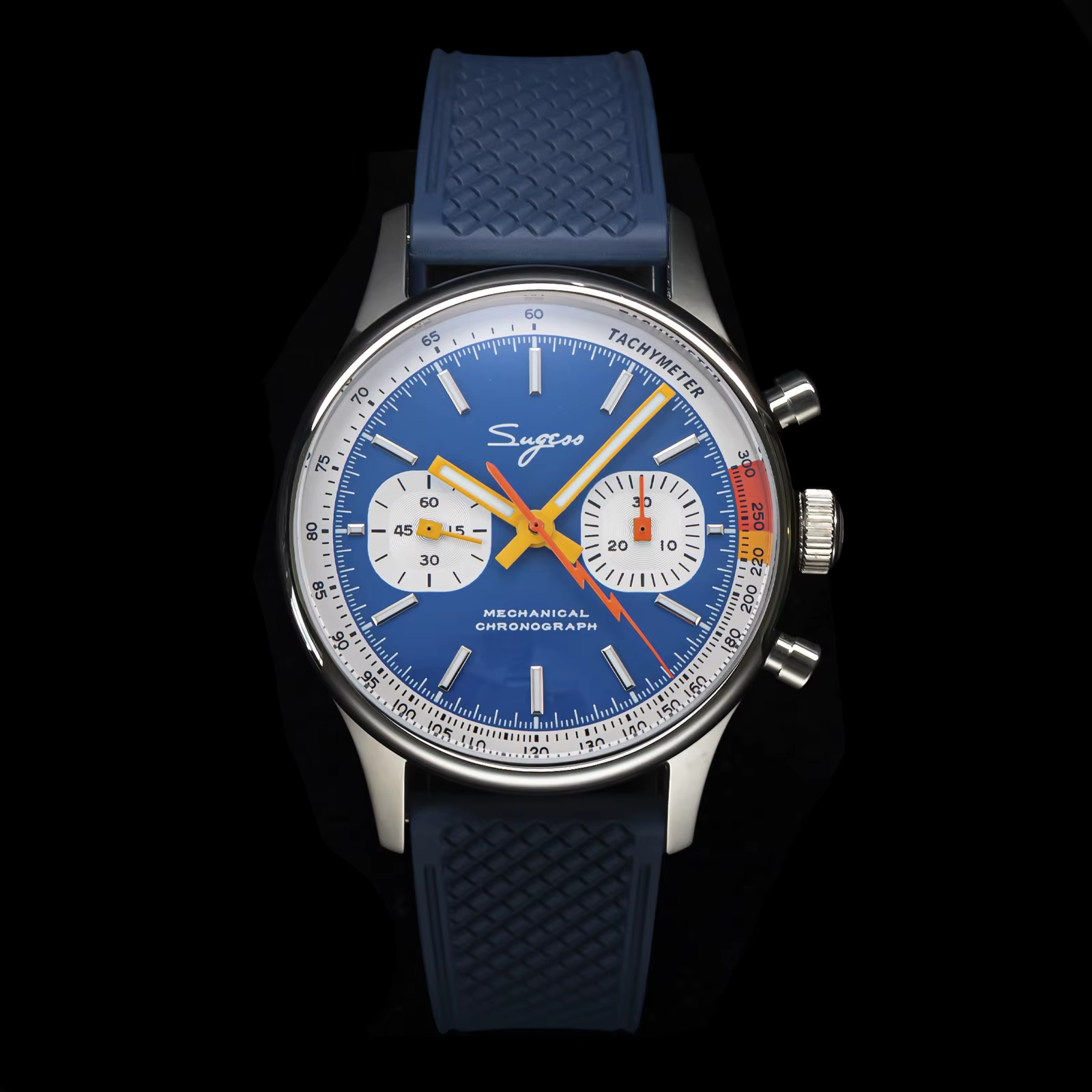 Sugess montre pilote avec mouvement mouette montre-bracelet à col de cygne chronographe mécanique saphir cristal militaire course limitée 1963