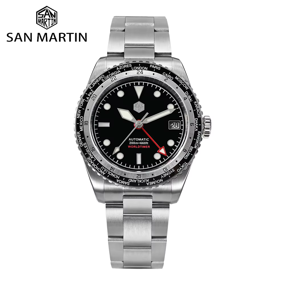 San Martin-Montre-bracelet mécanique automatique pour homme