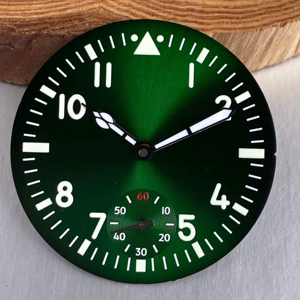 Nouveau cadran de montre noir, bleu, vert, blanc de 37 mm avec aiguilles pour mouvements Sea-gull ST3621 ETA 6498, pièces de montre, outils d'horloger