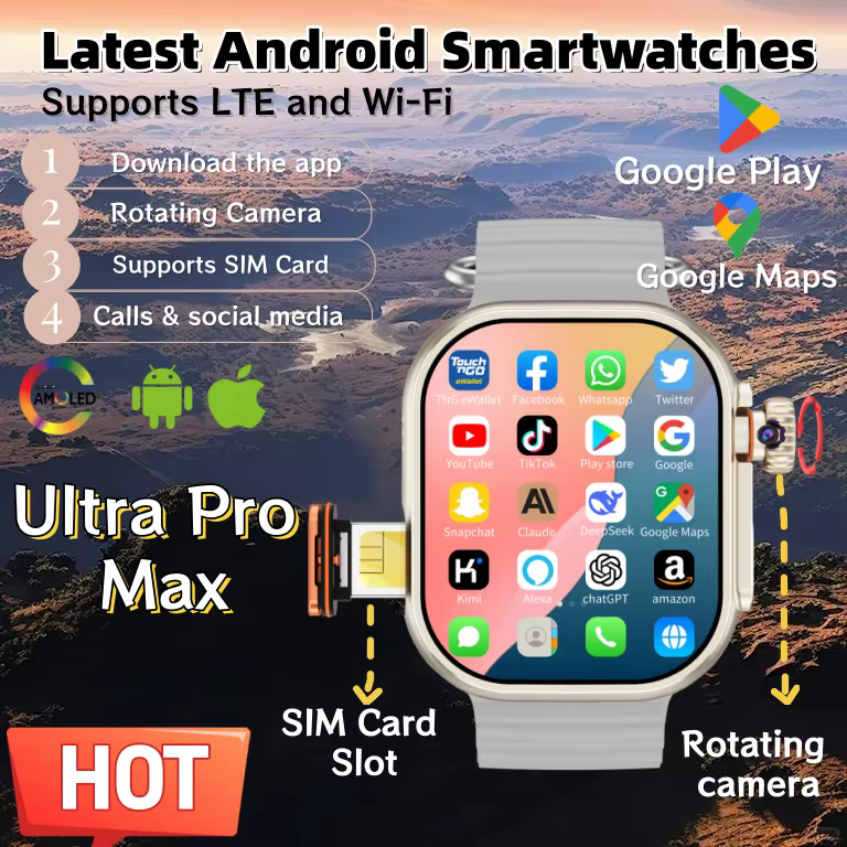 NOUVELLE Montre connectée Ultra Pro Max 4G avec carte SIM