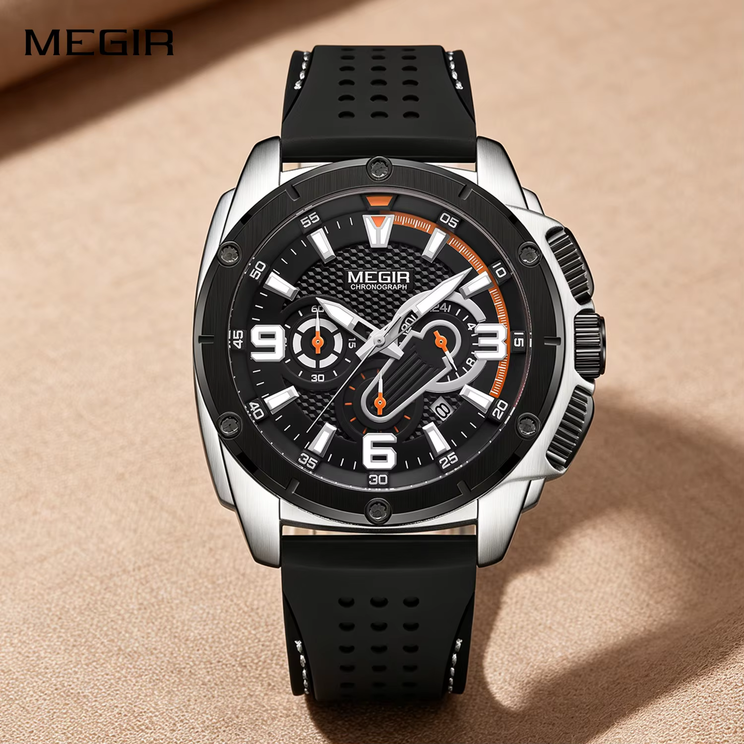 Montres de sport à quartz chronographe MEGIR pour hommes