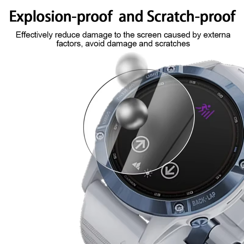 Verre trempé pour Garmin Fenix 8 7 7S 7X 6 6S 6X Pro Sapphire HD Film de protection d'écran pour montre intelligente