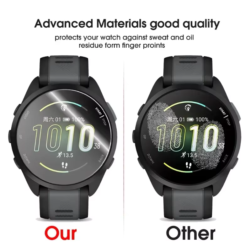 10-1 pièces verre trempé pour Garmin Forerunner 165 965 255 265 265s 955 HD Films de protection anti-rayures pour