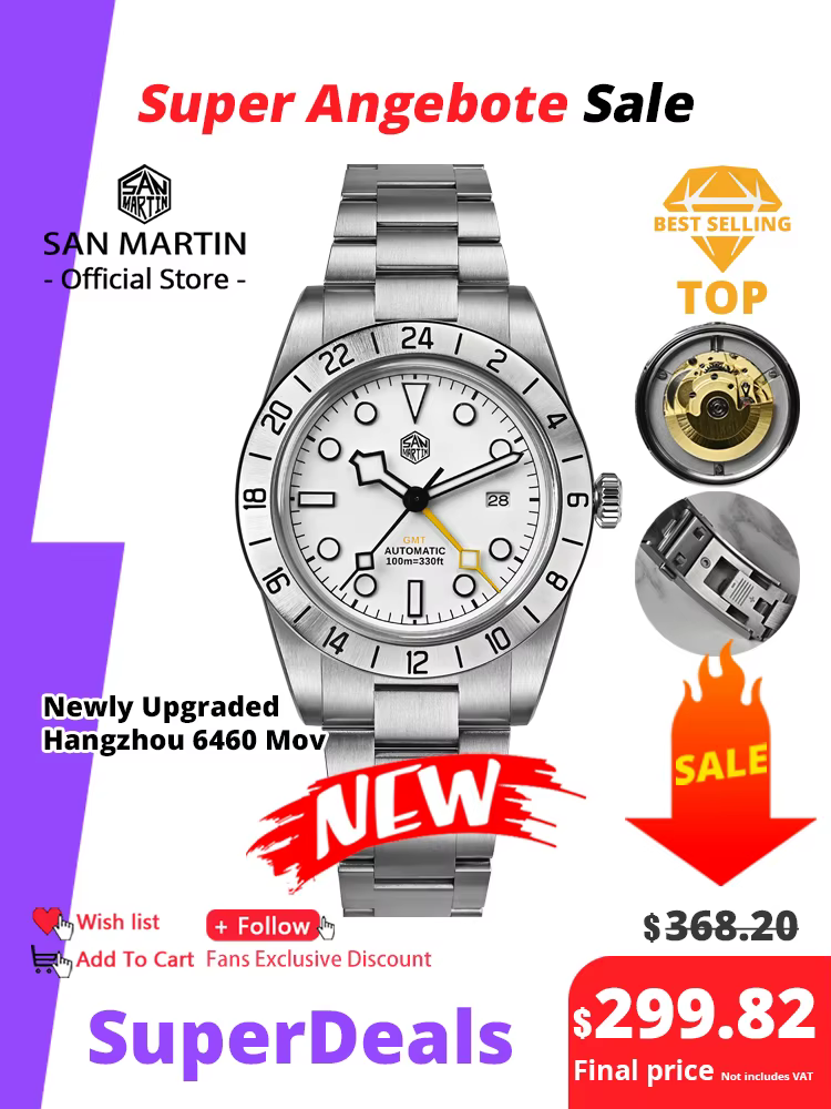 San Martin – montre mécanique automatique pour hommes