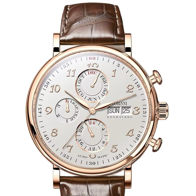 Montres pour hommes suisse LOBINNI marque de luxe calendrier perpétuel multi-fonction mouette automatique mécanique saphir L13019-6