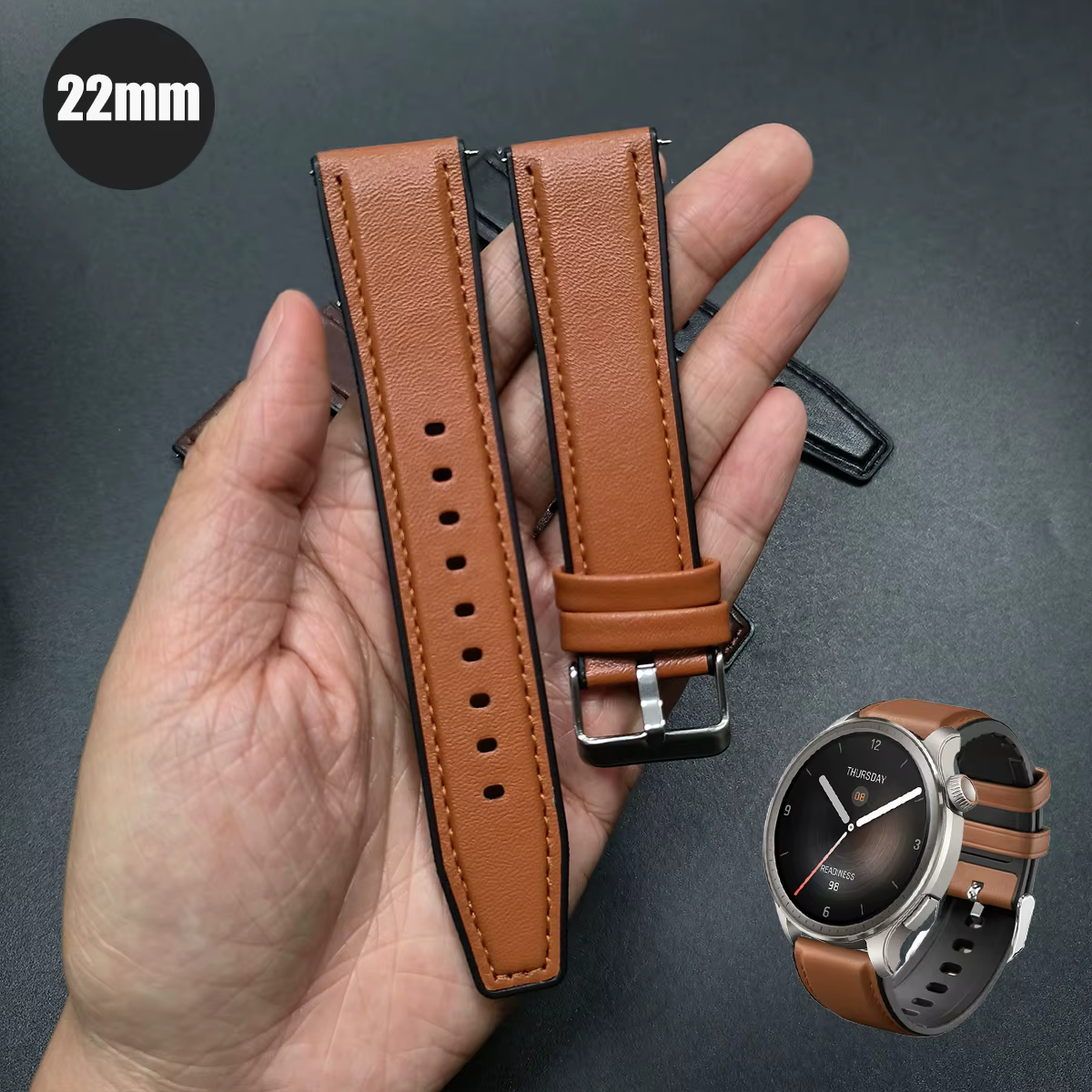 Bracelet de montre en cuir et Silicone