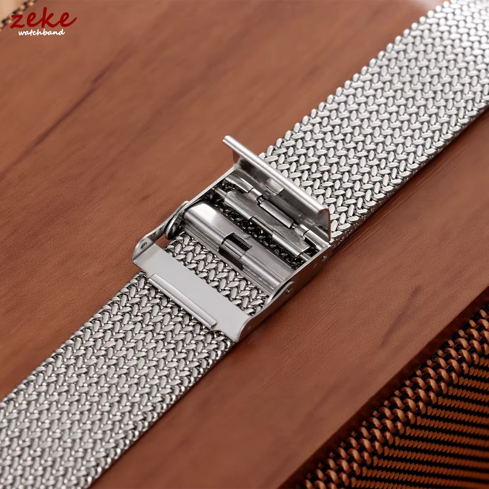 Bracelet en maille milanaise pour montre connectée, en acier inoxydable, avec boucle pliante DW, 16mm, 18mm, 20mm, bracelet universel pour Seiko