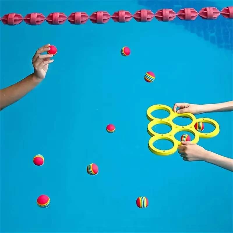 Jouet de piscine amusant, sports nautiques, jeu flottant pour piscine - Matériel EVA durable, balle de couleur aléatoire, parfait pour le plaisir estival