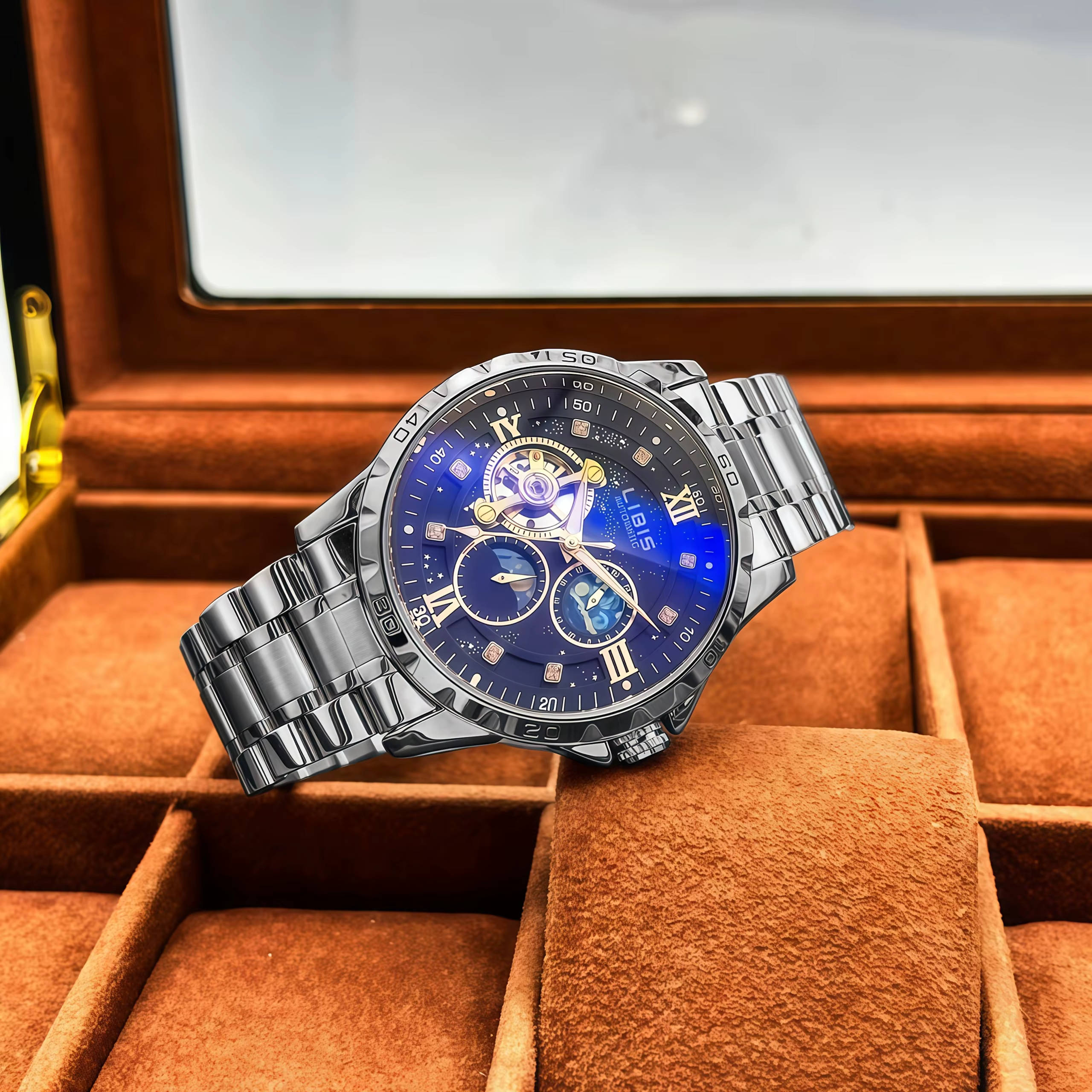 Montre mécanique automatique de luxe pour homme avec calendrier
